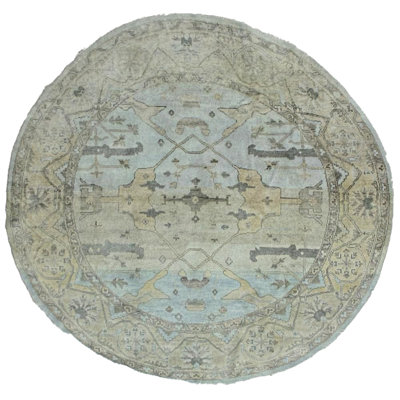 One-of-a-Kind 8′ Semi-Old Round Wool Area Rug in