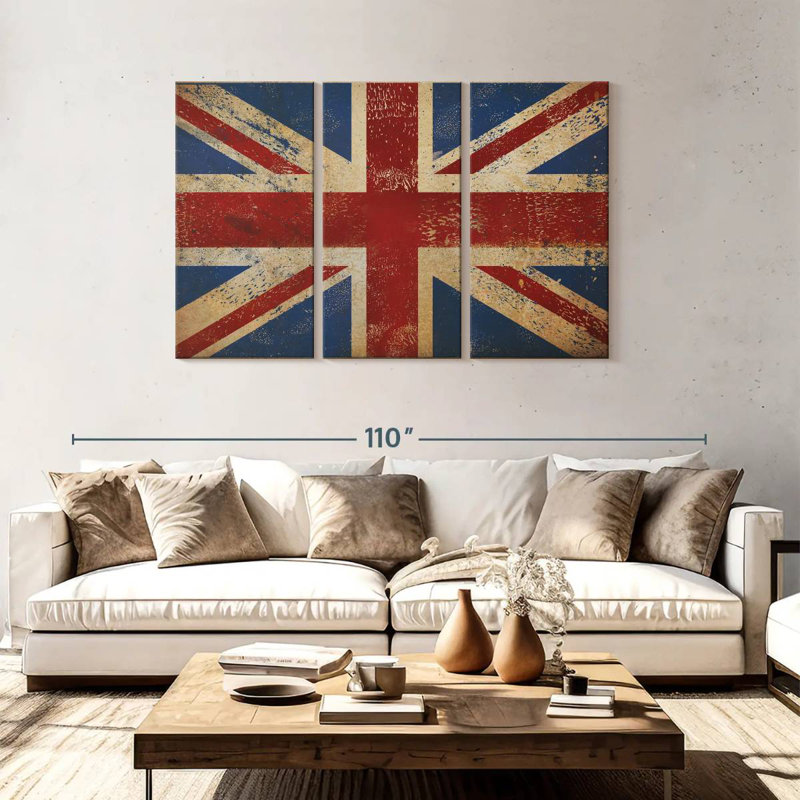 Borges Grunge Union Jack, H 48 po x l 74 po