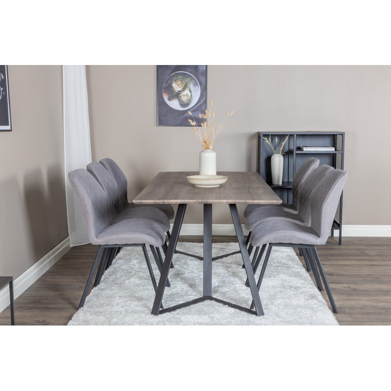 Rowe 6 - Person Dining Set, Grey