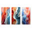 Multicolor Geometric Whispers Tides - Ensemble de 3 reproductions d'art géométriques abstraites en métal-461684074
