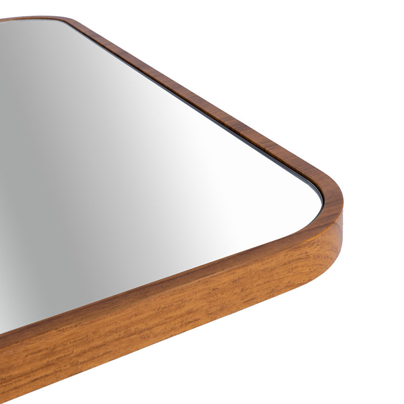 Jakayla Metal Flat Wall Mirror, Light Brown