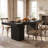 Modern Rectangular Dinner Table with Pedestal Base