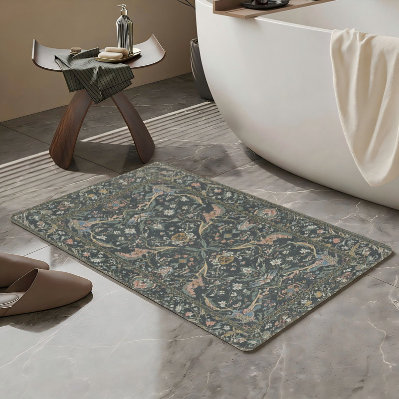 Multicolore tapis de salle de bain floral foncé vert 20 po x 32 po pour salle de bain