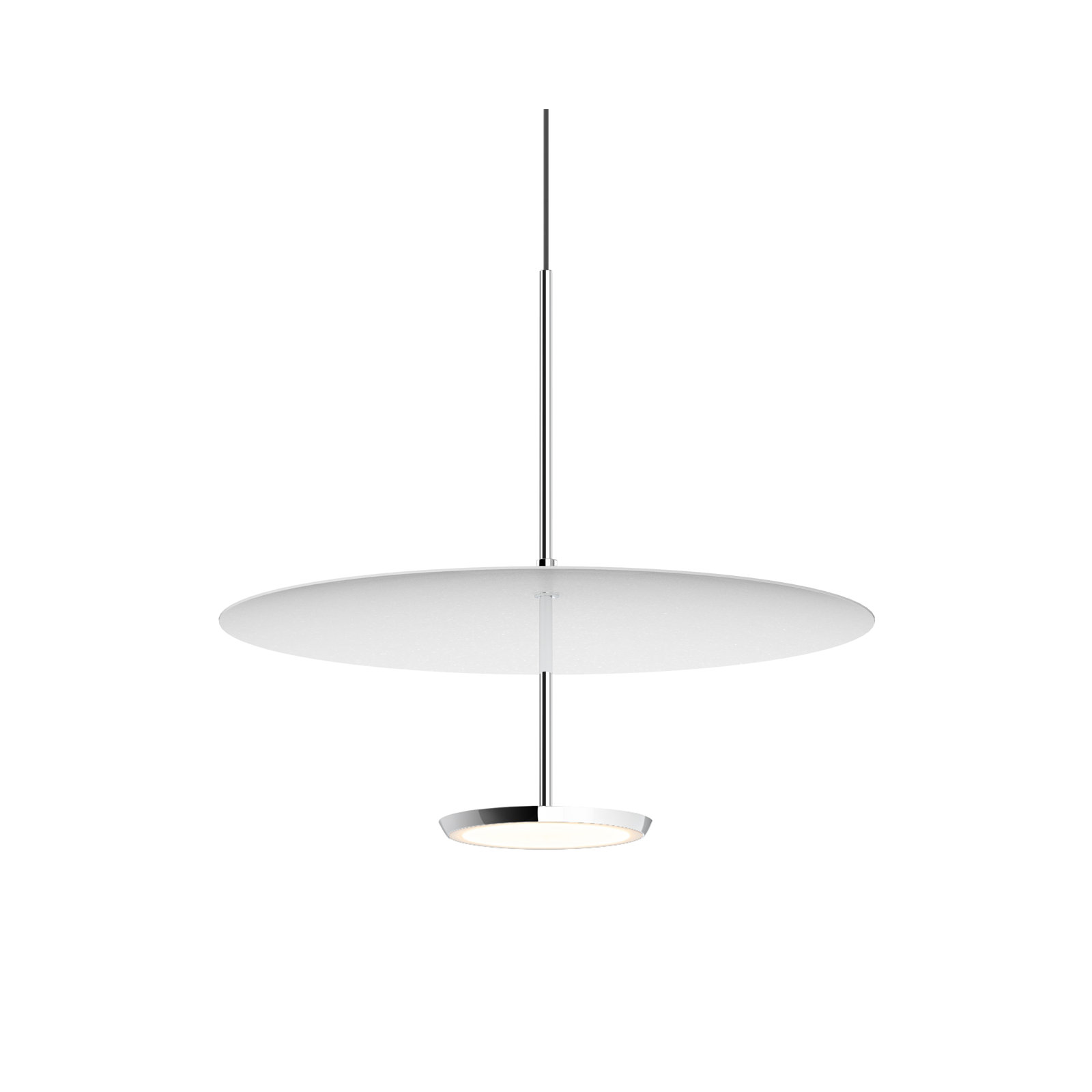 Sky Dome 1 - Light LED Pendant, White, 17.5" H x 17.5" W x 17.5" D, Polished Aluminum