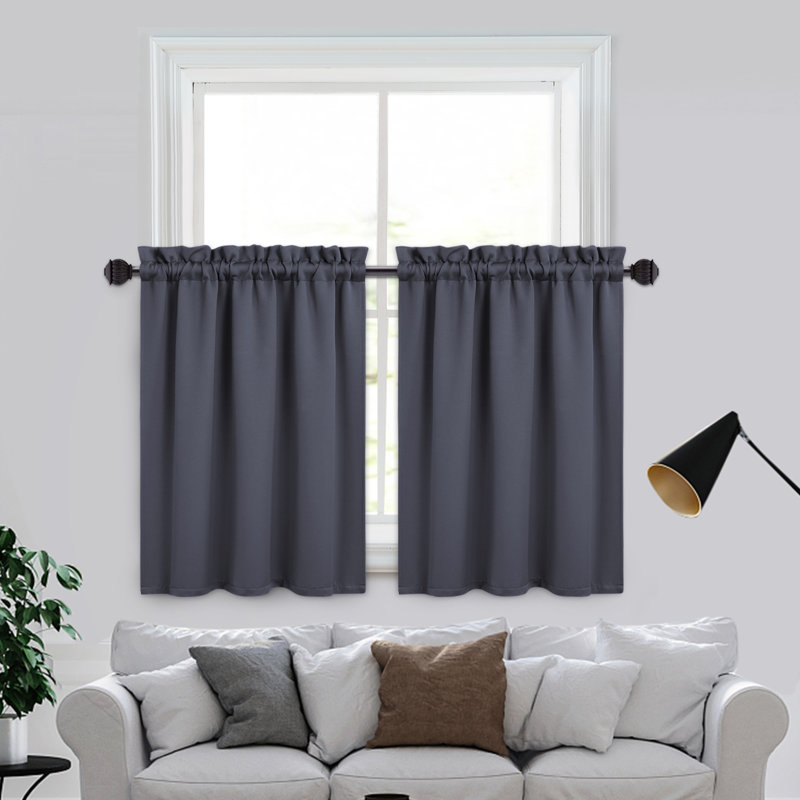 Kitchen Curtain, 66cm W x 76cm L, Dark Grey