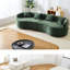 Canapé en chenille vert peu encombrant, confort moderne sans assemblage requis