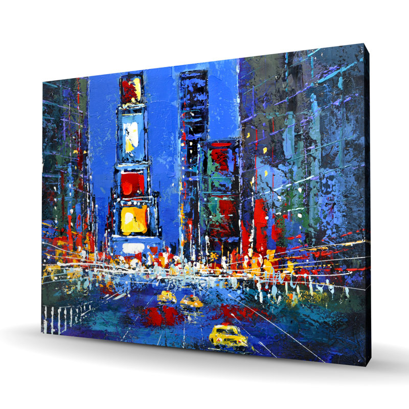 Times Square Illuminated - Toile bleue classique