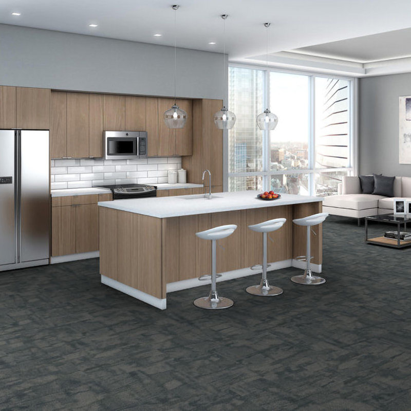 Castilla 24-in x 24-in Multi-Level Loop Adhesive Carpet Tile (80-sq ft), Noble