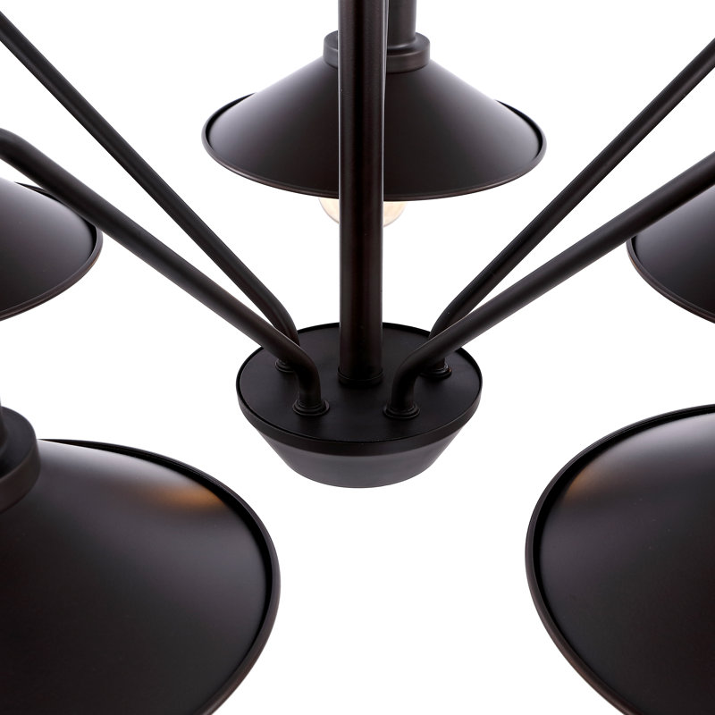 Luminaire suspendu conique unique à 5 lumières Hovhan
