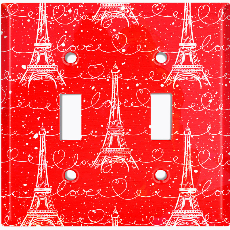 Patterned 2 - Gang Toggle Light Switch Standard Wall Plate