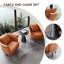 Ensemble de 2 chaises d'appoint orange en cuir Nappa