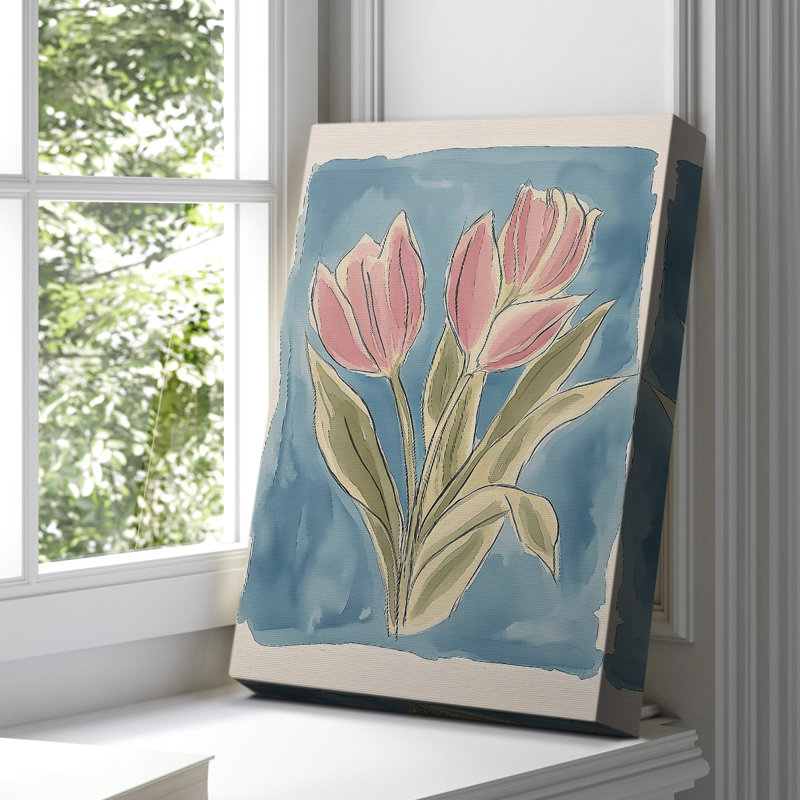 Toile tendue avec motif floral CLxxxix, H 60 po x l 40 po