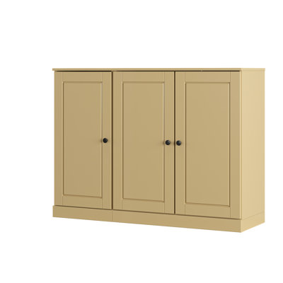 100% Solid Wood Shoe Storage Cabinet with Raised Panel Doors, Adjustable Shelves, Space Saving Modular Entryway Organizer, 48.5" W x 35.75" H