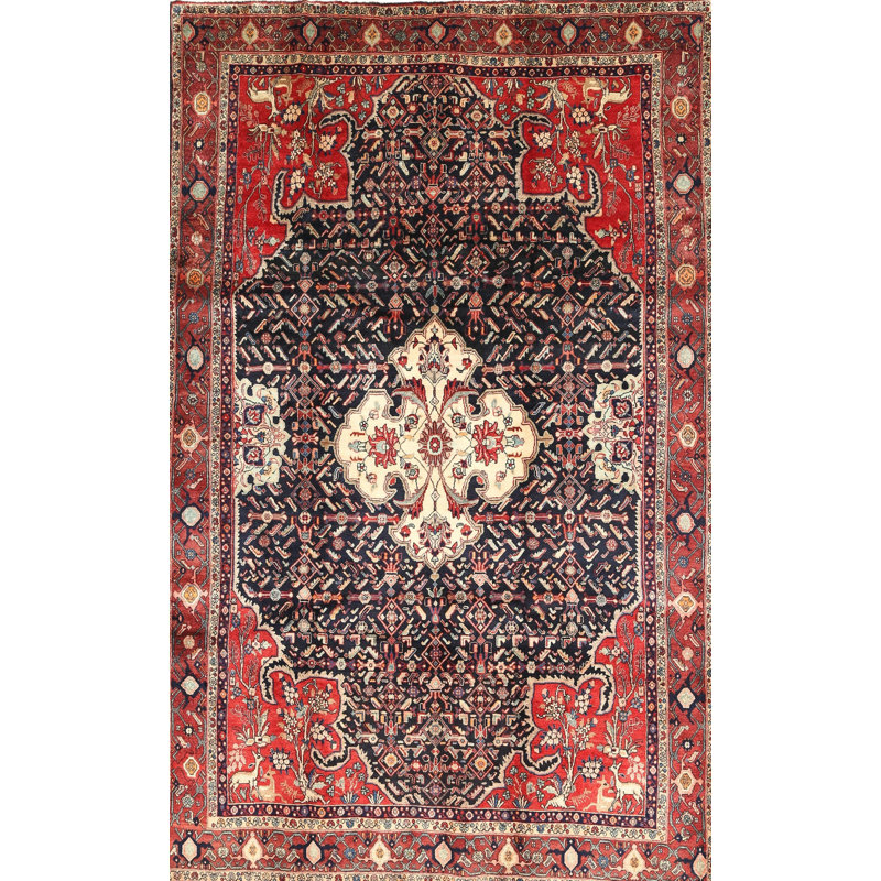 Tapis rouge/brun/beige traditionnel Sprinkel, Rectangle 3 pi x 5 pi