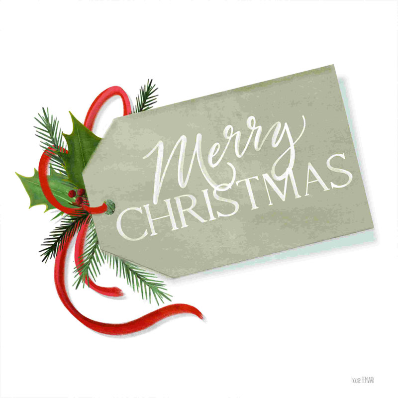 Étiquette-cadeau «Merry Christmas», H 30 po x l 30 po