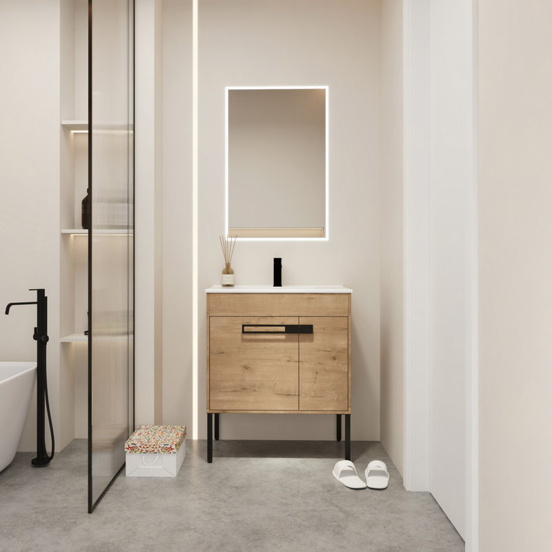 Meuble-lavabo de 30 po avec lavabo, meuble-lavabo autoportant ou flottant
