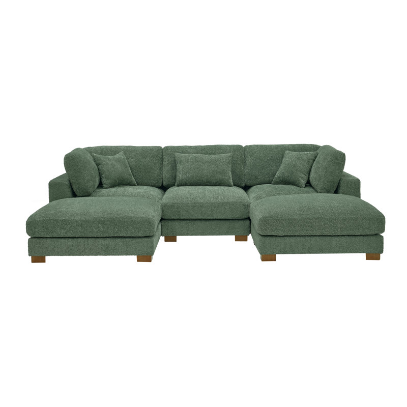 Luna Sofa, Green Polyester