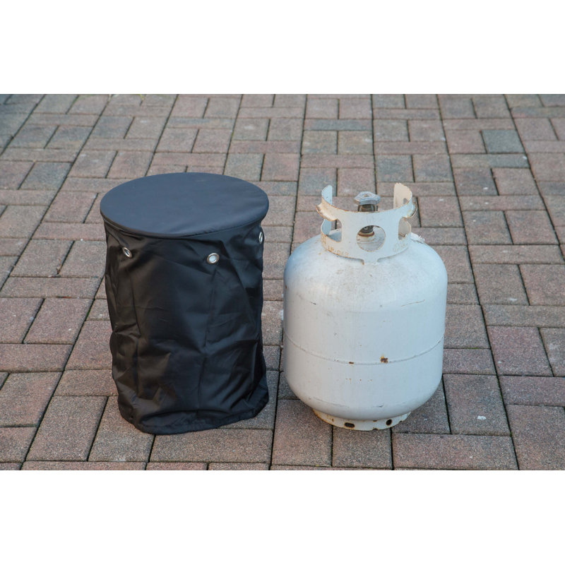 Black All-Weather Propane Tank Cover with Zipper