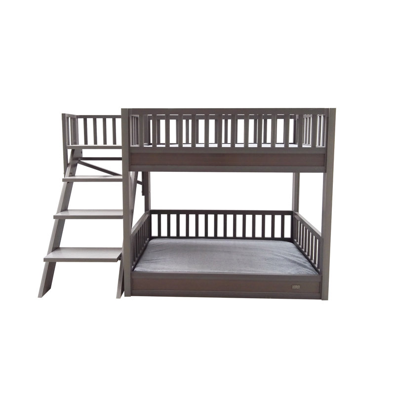 Grey ECOFLEX Orthopedic Elevated Dog Bunk Bed with Stairs