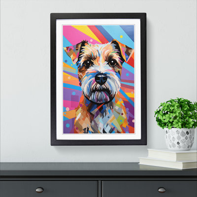 Border Terrier Op Art - Framed Print