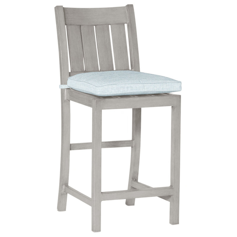 Tabouret de comptoir d'extérieur club 24 po, Pas de soudure, Ciel de papier, Huître