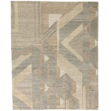 Malmo Wool Geometric Area Rug in Blue/Brown/Green/Taupe