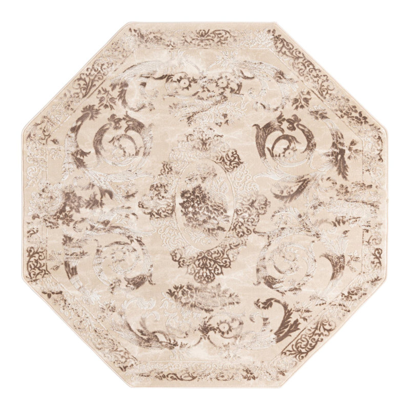 Senter Floral Indoor Rug, Octagon 5'3" x 5'3"