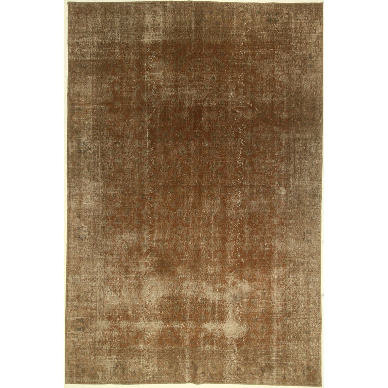 Hand Knotted Abstract Area Rug in Brown