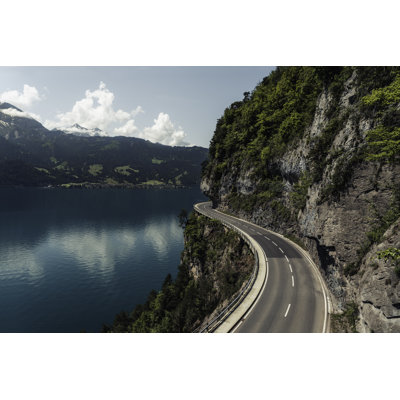 Winding Road, Switzerland - Wrapped Canvas Print