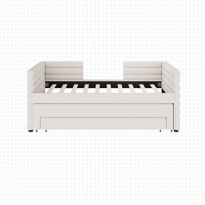 3 Drawers Upholstered Daybed With Trundle