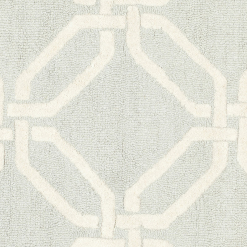 Deedgra Hand Tufted Wool Geometric Rug, Round 6'