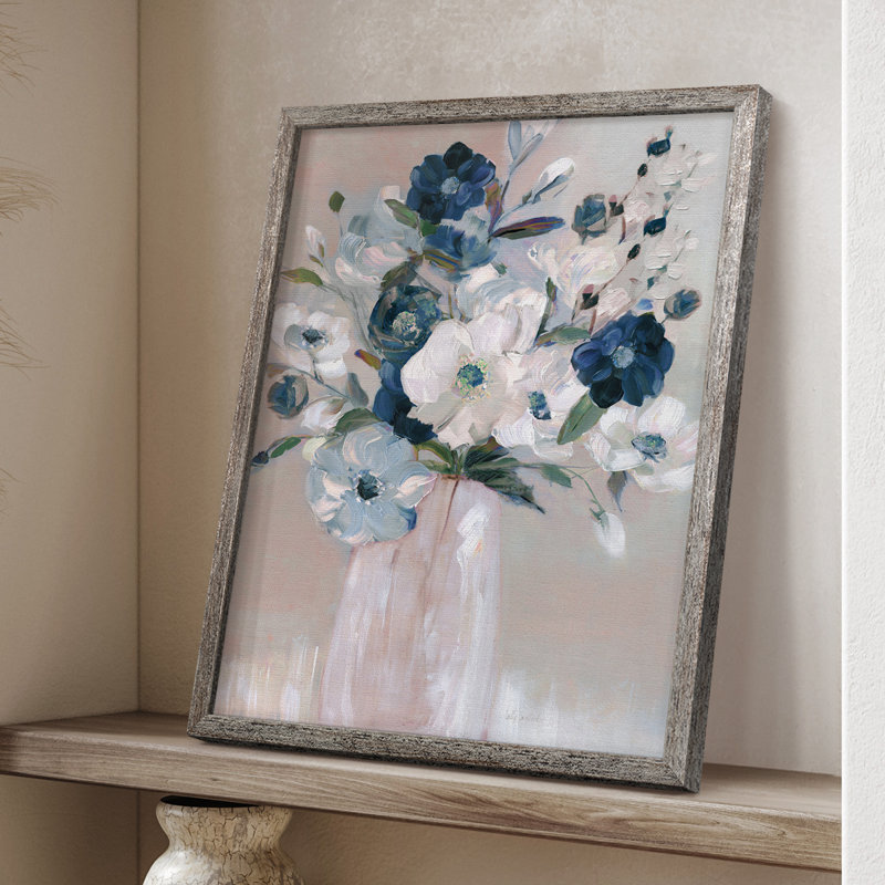 Touch of Teal Arrangement II, reproduction encadrée - bois massif 48339, H 11 po x l 9 po