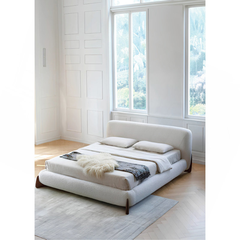 Lit moelleux moderne en bois d'agneau minimaliste
