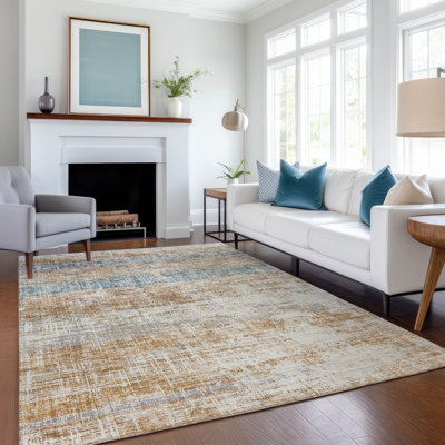 Machine Washable Indoor/Outdoor Kesler ACN2388 Stripes Rug