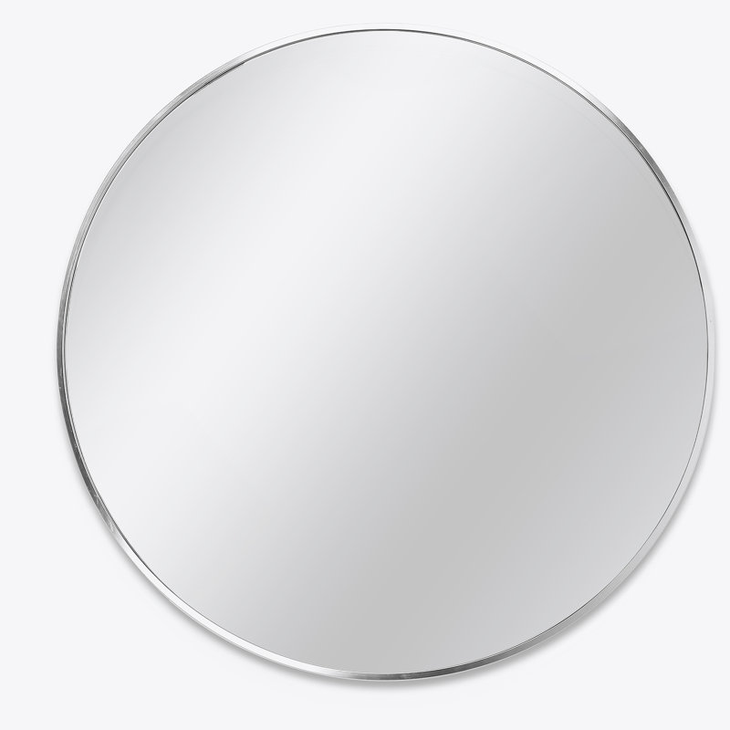 Metal Round Mirror, 32" x 32", Black