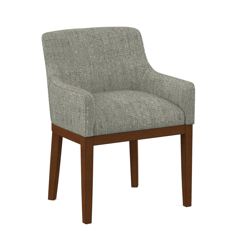 Upholstered Arm Chair, Salvador Asphalt, English Saddle