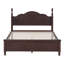Structure de lit double en bois pleine grandeur, lit plateforme de style rétro avec support en lattes de bois, noyer foncé-356233517-356233514