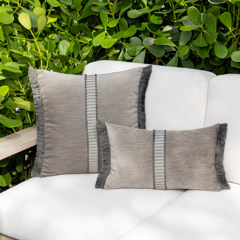 Splendor Pillow Cover & Insert, Square, 20" H x 20" W, Gray