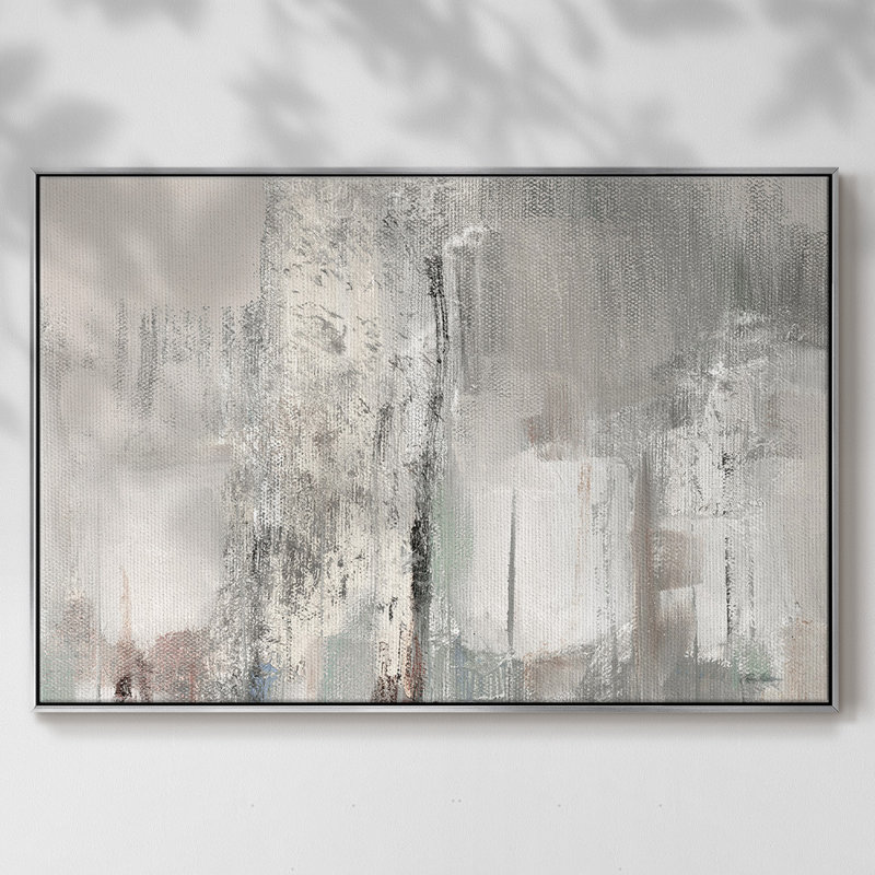 Glittering Shoreline-Framed Gallery Wrapped Canvas, H 27 po x l 41 po x P 2 po, Argent