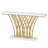 59"  Console Table, Modern Faux Marble Entryway Table With Grid Metal Base, Narrow Accent Sofa Table For Living Room, Hallway, Foyer