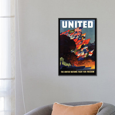 «World War Fight The Freedom Fight», affiche vintage sur toile