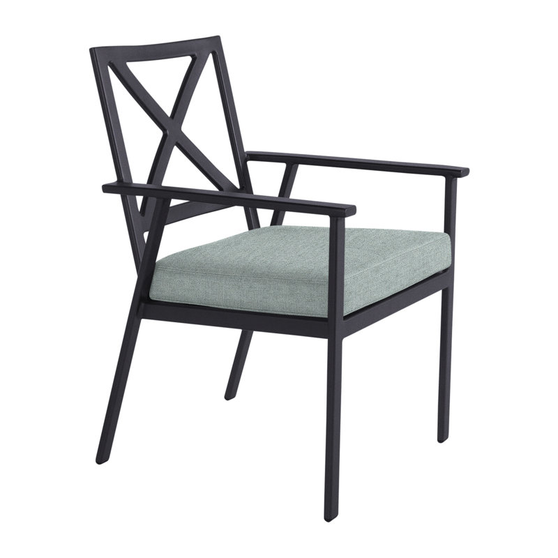 Marin Outdoor Dining Armchair, Graphite, Flagship Stone Sunbrella®