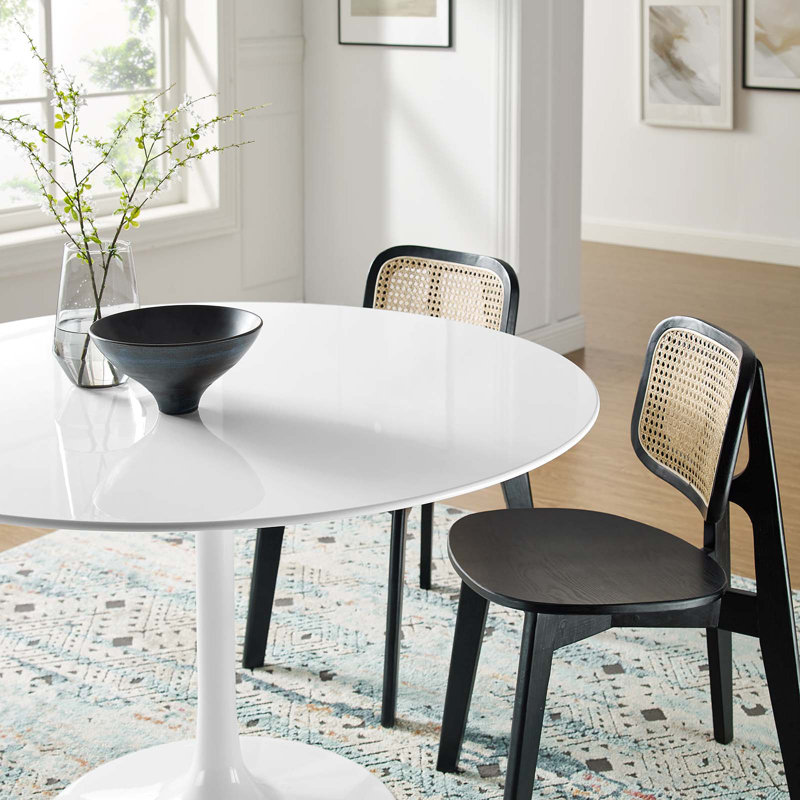 Table de salle à manger Modway Lippa, Blanc, H 28,5 po x l 47 po x P 47 po
