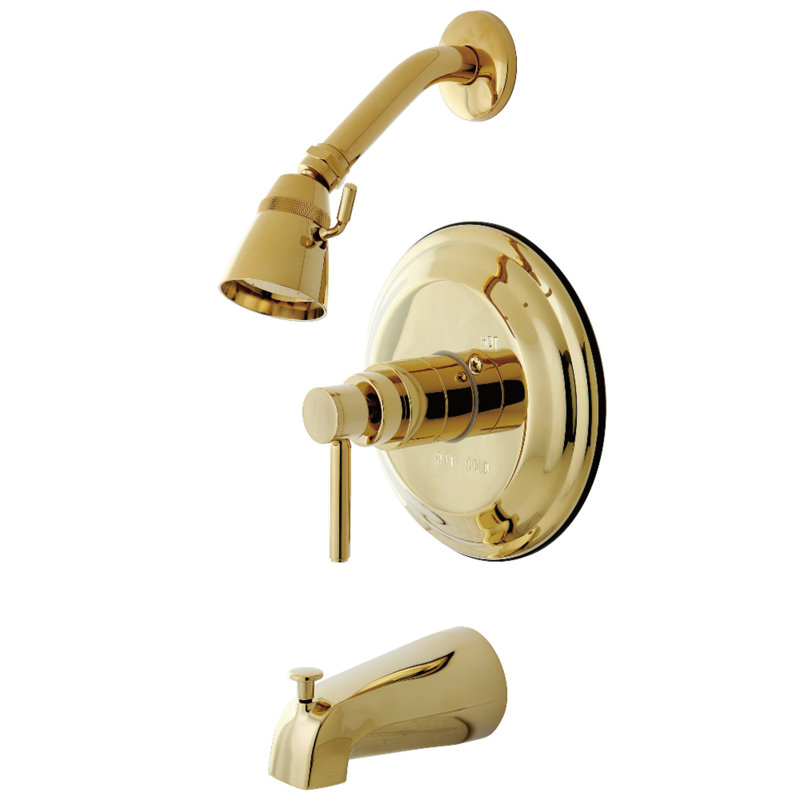 Kingston Brass Concord Single-Handle Pressure Balanced Tub and Shower Faucet, Trim Only, Polished Brass