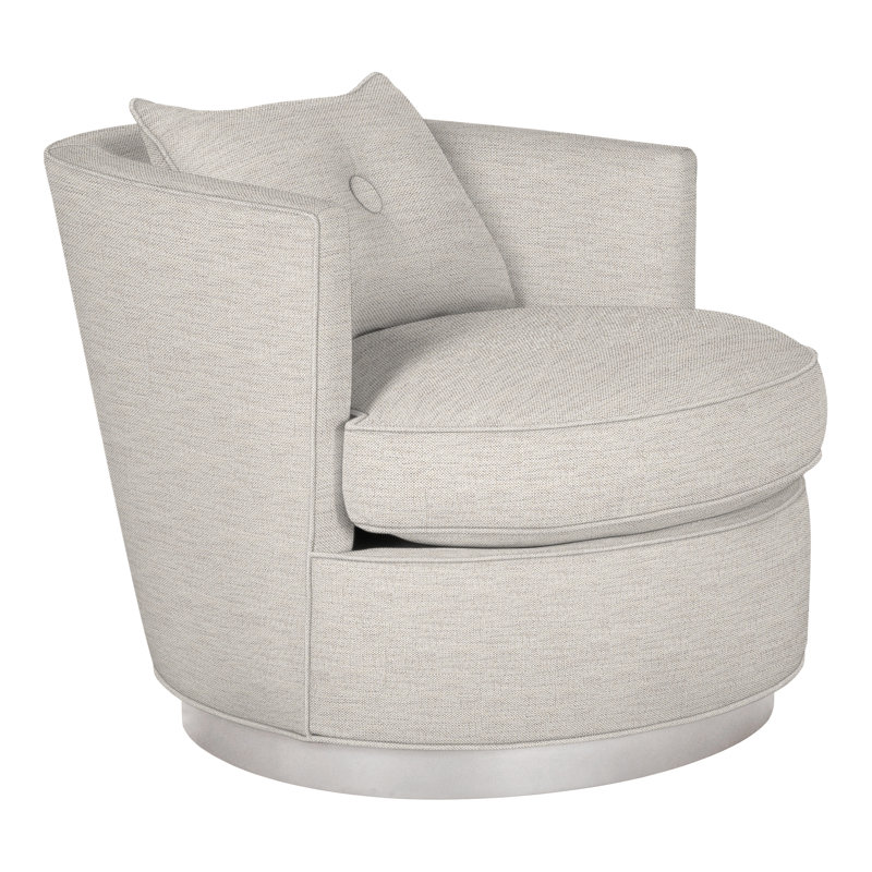 Bernadette By Michael Weiss Swivel Barrel Chair, Impala Linen, Casa Blanca