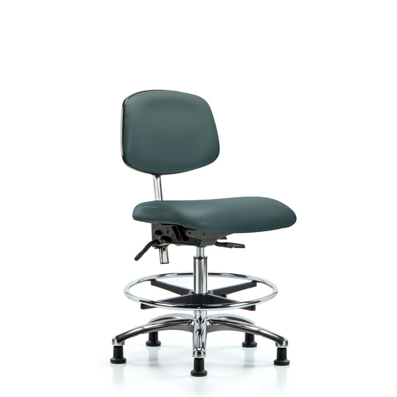Chaise de dessinateur ergonomique Louise, Bleu colonial, Patins, Non inclus