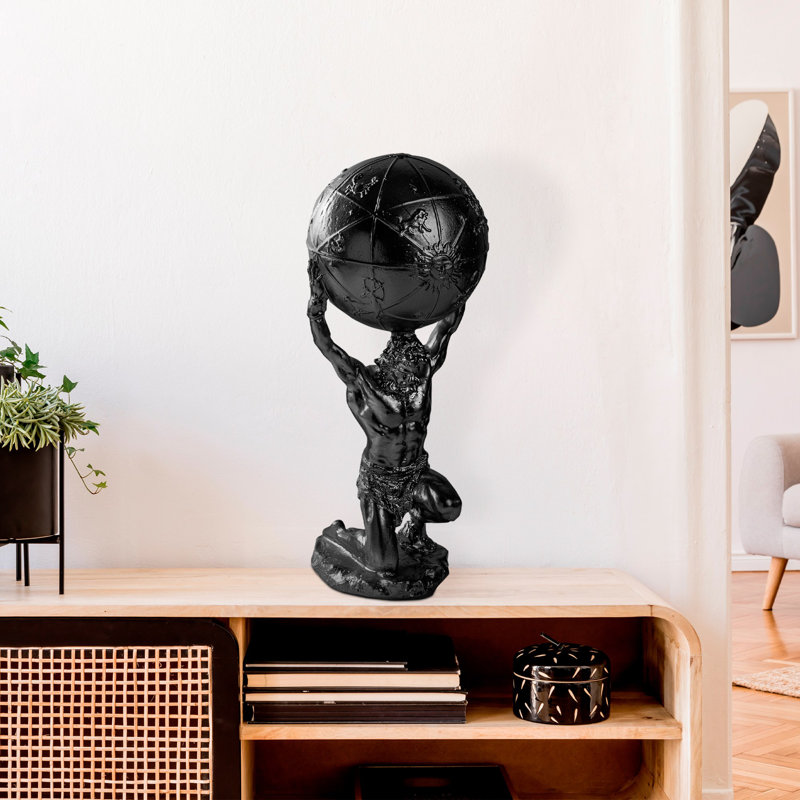 Hand-Painted Decorative Object, Black, 5.1 x 12.2 x 5.1 inches | 100% Polyester, Unique Color Variations, Perfect Accent for Home Decor | Ideal for Living Room, Office, and Creative Spaces