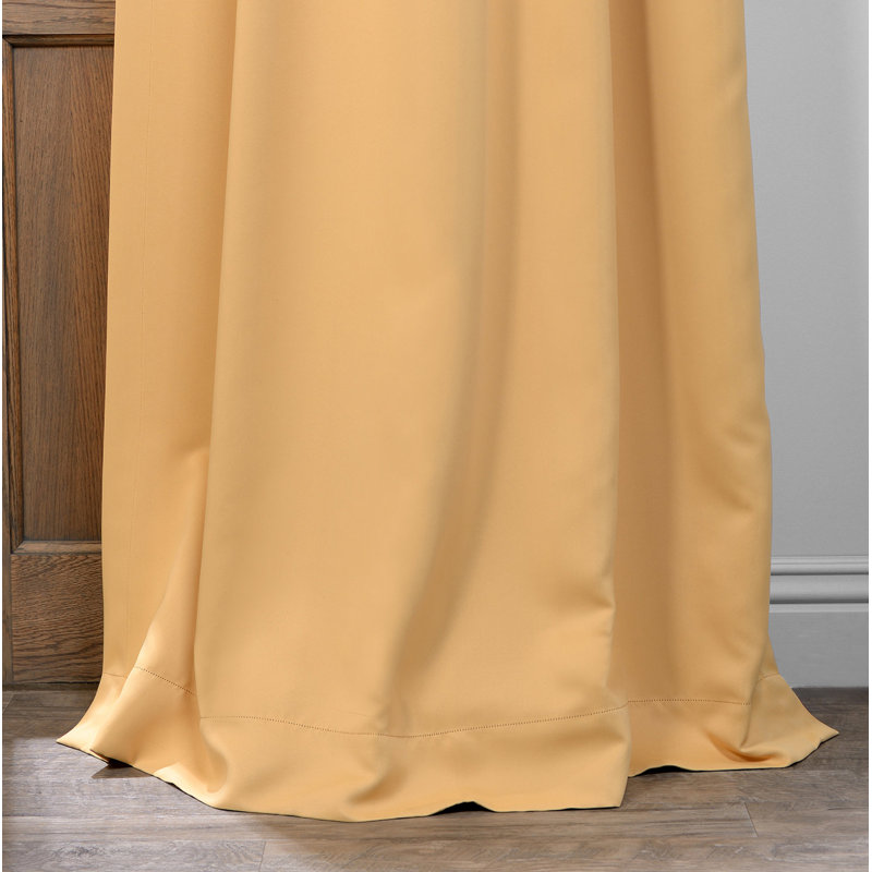 Betria 50" W Polyester Room Darkening Single Panel Curtain, 50" W x 108" L, Midsummer Gold