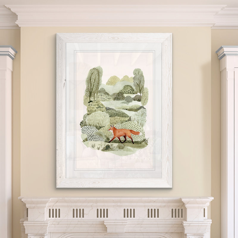 « fox glen ii »-cadre photo imprimé sur papier, H 28 po x l 38 po x 1,25 po, Encadré imprimé blanc