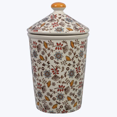 Stoneware Hand Stamped Canister With Silicon Seal